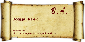 Bogya Alex névjegykártya