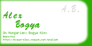 alex bogya business card
